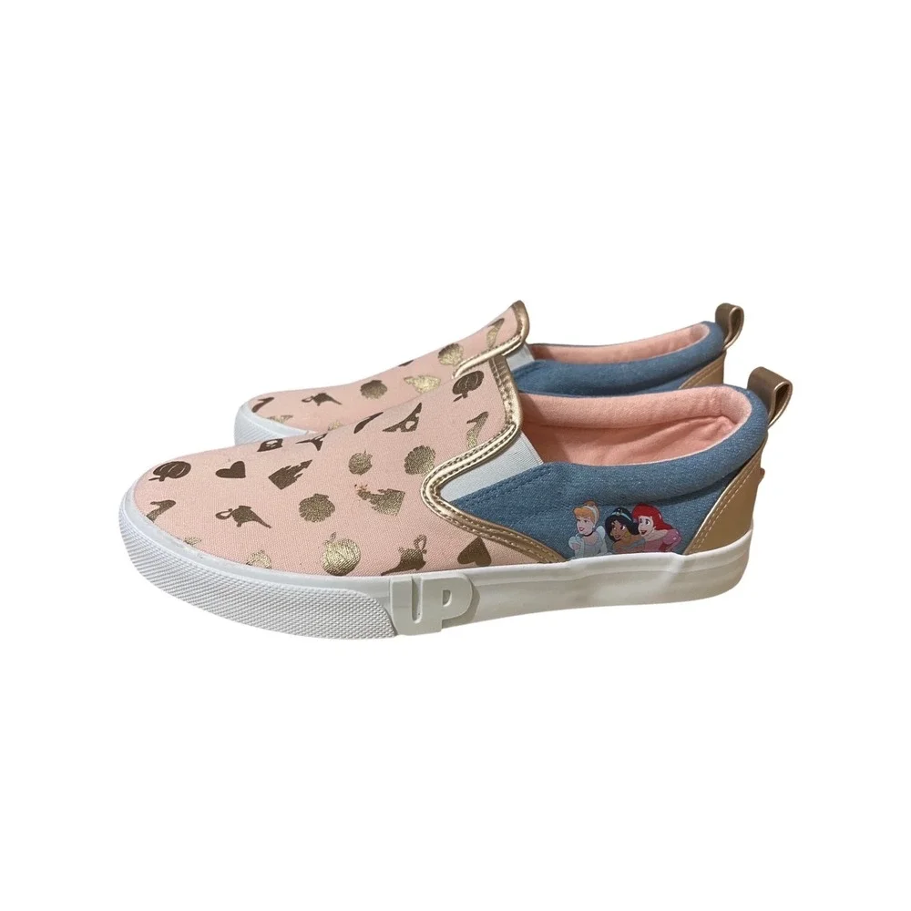 Disney Princess Ground Up Slip On Sneakers Womens Cinderella Pink Blue Size‎ 8